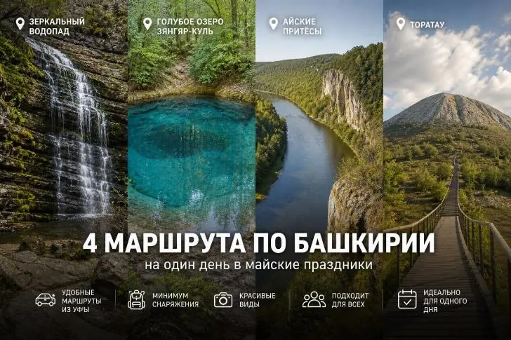 Горы, водопад и голубое озеро: куда уфимцам поехать на майские