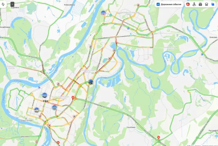 Утренний кошмар для водителей: Уфу накрыло 9-балльными пробками