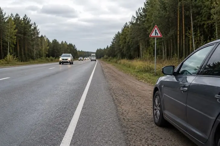 В ГАИ объяснили, можно ли пересекать сплошную линию у обочины