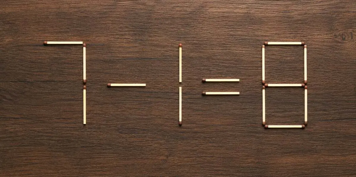 Решите пример «7−1=8», переставив одну спичку: умники хватаются за голову