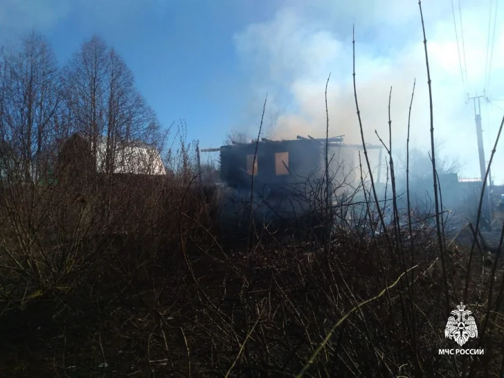 Под Уфой пожар уничтожил несколько дачных домов и бани