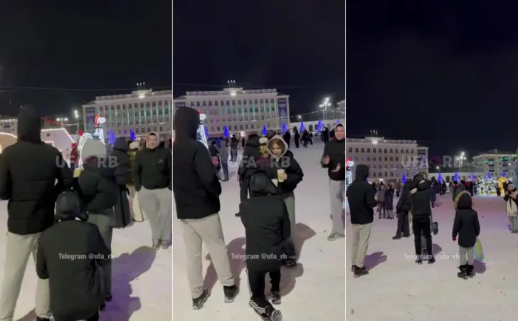 «Хуже только в День рождения». В Уфе парень сделал предложение девушке на городском праздновании Нового года