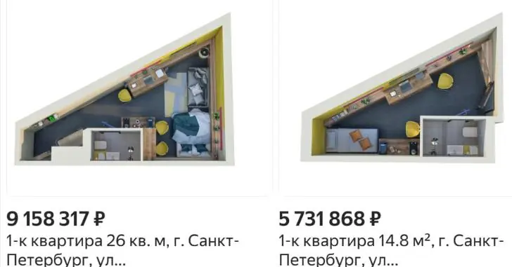 Треугольные квартирки-гробики стали продавать в России