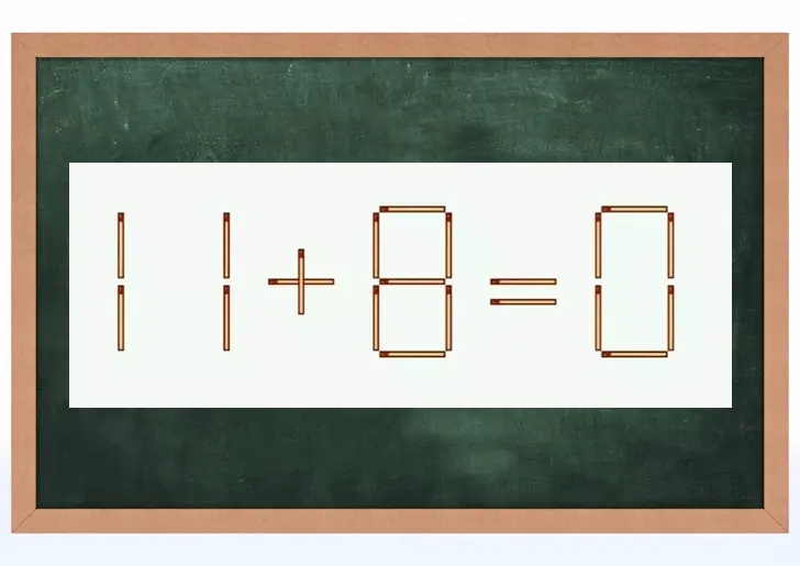 Исправьте пример «11+8=0», переложив одну спичку: даже самые смекалистые теряются, но решение есть!