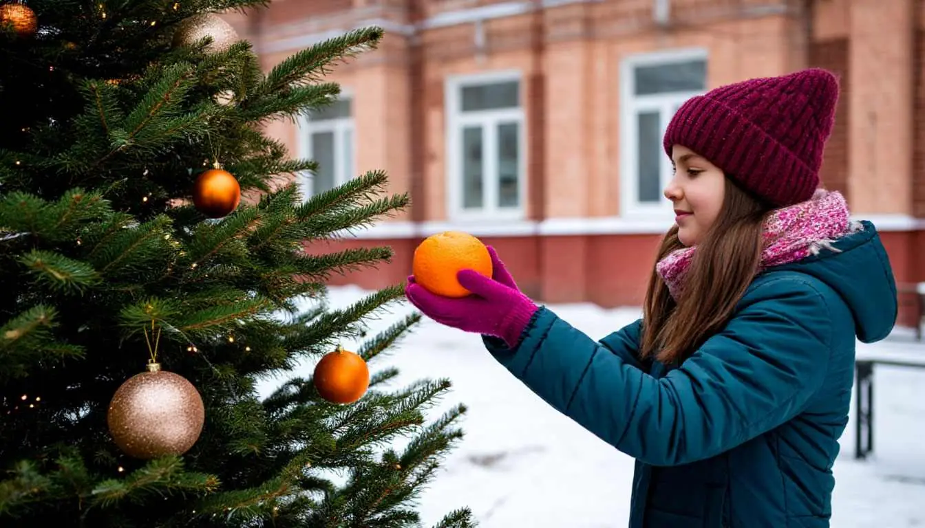 Уфимцам будут раздавать мандарины за старые ёлки