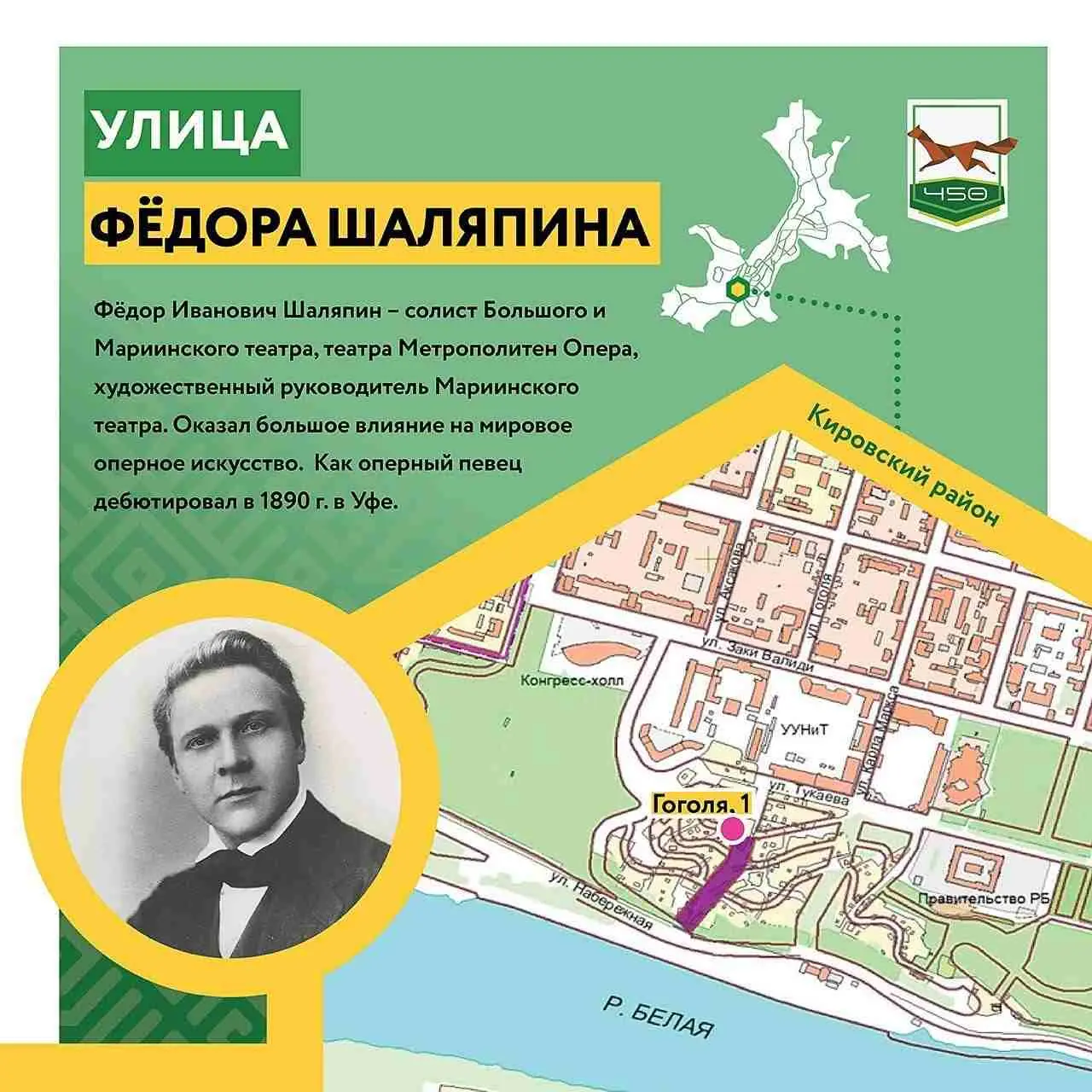 В центре Уфы появится улица Шаляпина