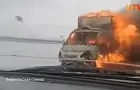В Башкирии на трассе сгорела Газель