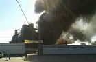 В Уфе горит складское помещение на вещевом рынке