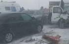 Появилось видео с места аварии с 22 автомобилями на трассе Уфа-Оренбург  